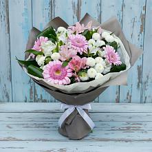 Букет цветов из:  Герберы, Альстромерии и Хризантемы в Кущевской