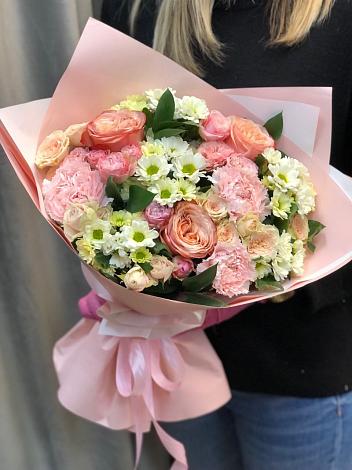 Букет цветов из: Гвоздики, Розы и Хризантемы в Кущевской