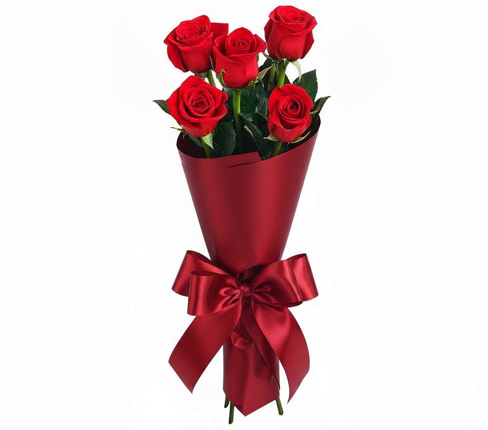 Букет 5 Красных роз Эдлесс Лав в Кущевской