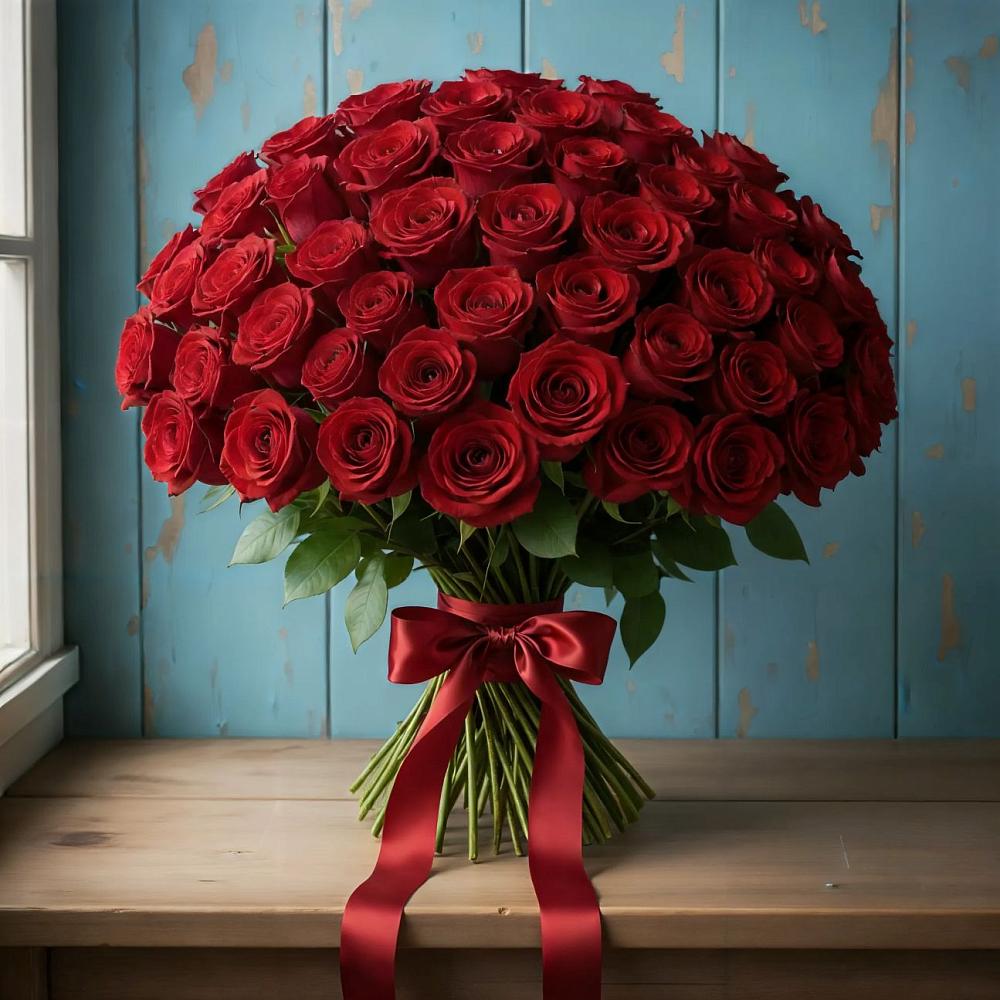 Букет Красные розы Блэк Меджик в Кущевской