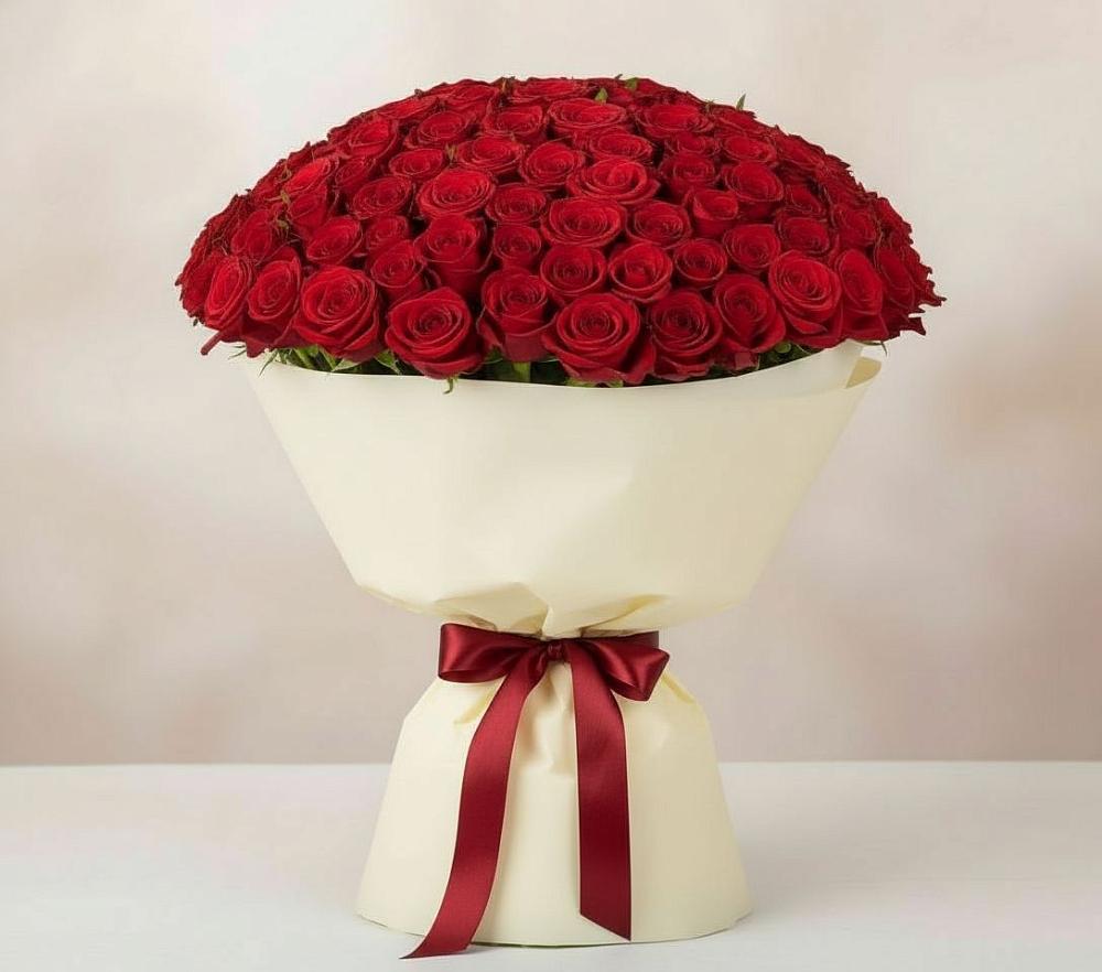 Букет 101 Красная роза Милано в Кущевской