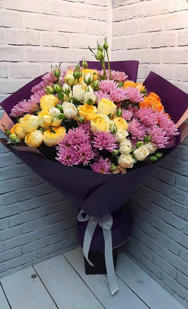 Букет цветов из: Хризантемы и Розы в Кущевской