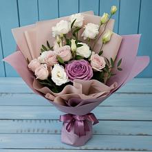 Букет цветов из:  Розы и Лизиантусы в Кущевской