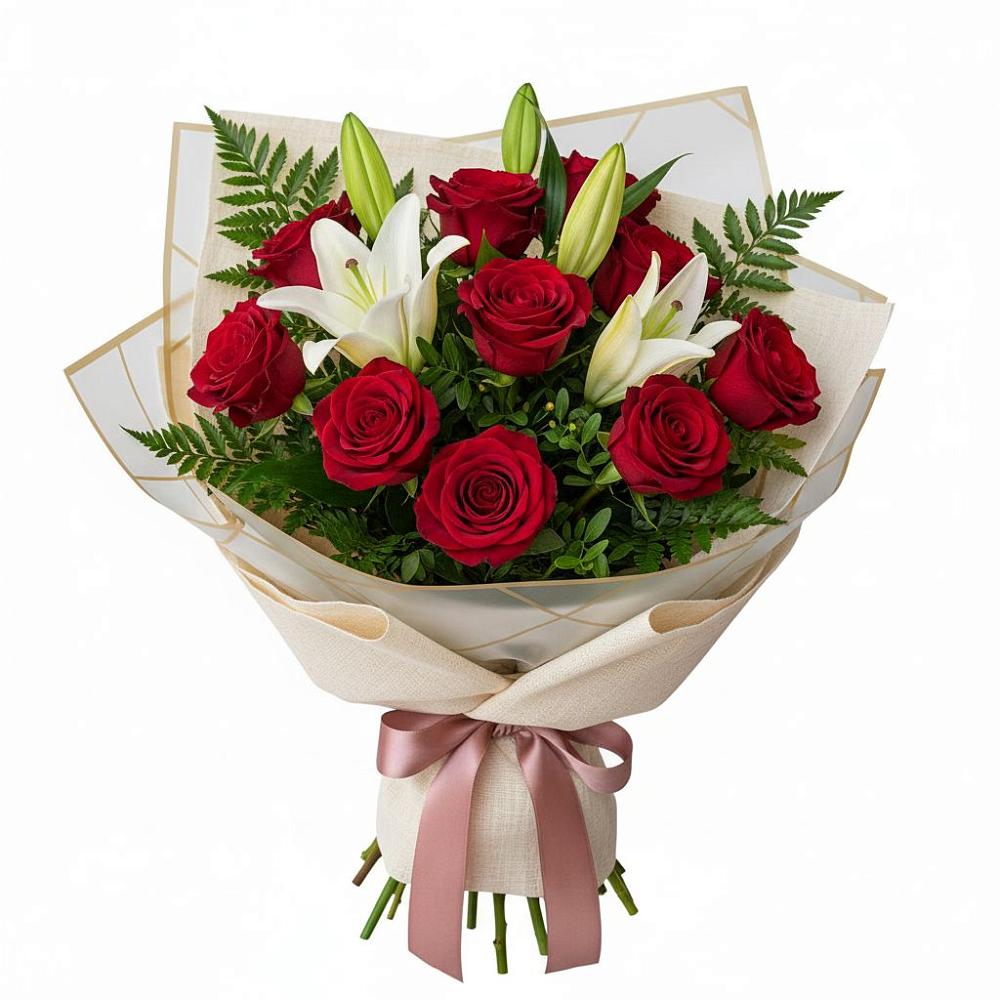 Букет цветов из: Лилии и Розы в Кущевской