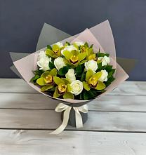 Букет цветов из:  Орхидеи и Розы в Кущевской