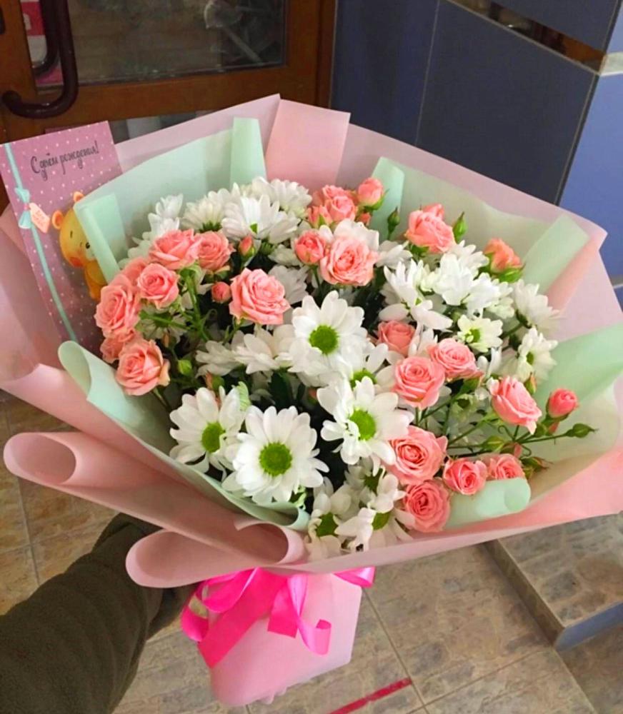 Букет цветов из: Розы и Хризантемы в Кущевской