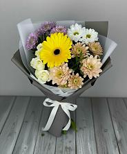 Букет цветов из:  Розы, Герберы и Хризантемы в Кущевской