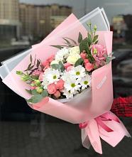 Букет цветов из:  Розы, Лизиантусы и Хризантемы в Кущевской