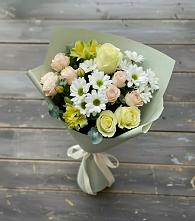 Букет цветов из:  Альстромерии, Розы и Хризантемы в Кущевской