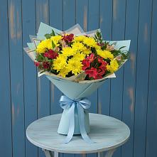 Букет цветов из:  Альстромерии и Хризантемы #REPLACE_PRED# Кущевской